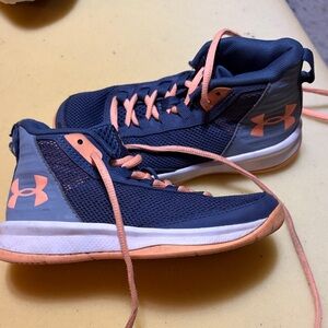 Under Armour Kids' Blue and Coral Sneakers